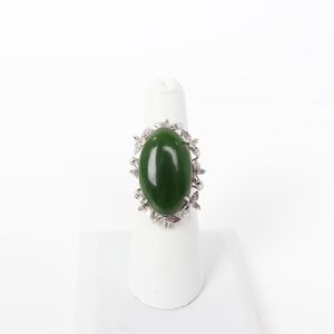 SOLD Jade & Silver Ring, Size 7